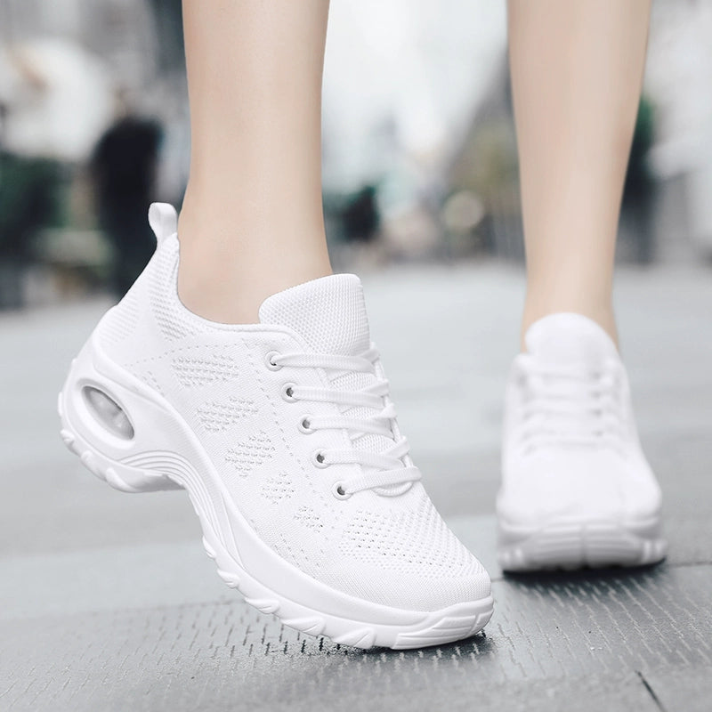 Huaqiang Warrior Women's Shoes White Shoes Lightweight Flats Spring/Summer Mesh Breathable Mat Travel Shoes Dancing Running Sneaker