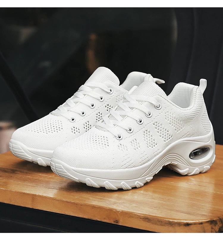 Huaqiang Warrior Women's Shoes White Shoes Lightweight Flats Spring/Summer Mesh Breathable Mat Travel Shoes Dancing Running Sneaker