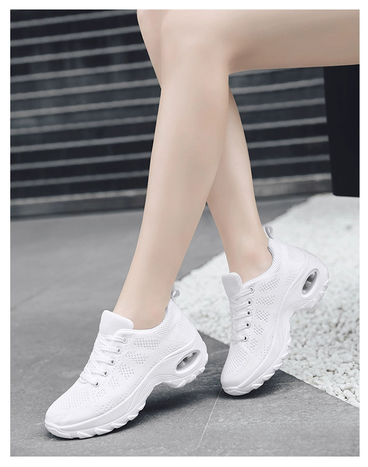 Huaqiang Warrior Women's Shoes White Shoes Lightweight Flats Spring/Summer Mesh Breathable Mat Travel Shoes Dancing Running Sneaker