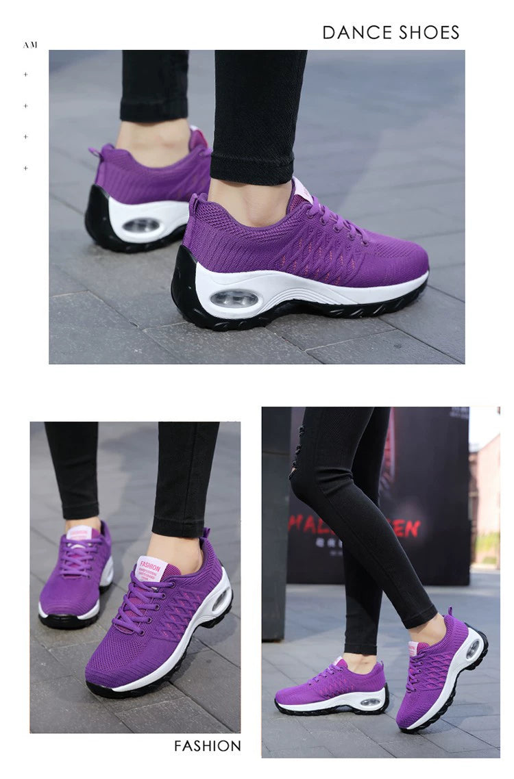 Huaqiang Warrior Women's Shoes White Shoes Lightweight Flats Spring/Summer Mesh Breathable Mat Travel Shoes Dancing Running Sneaker