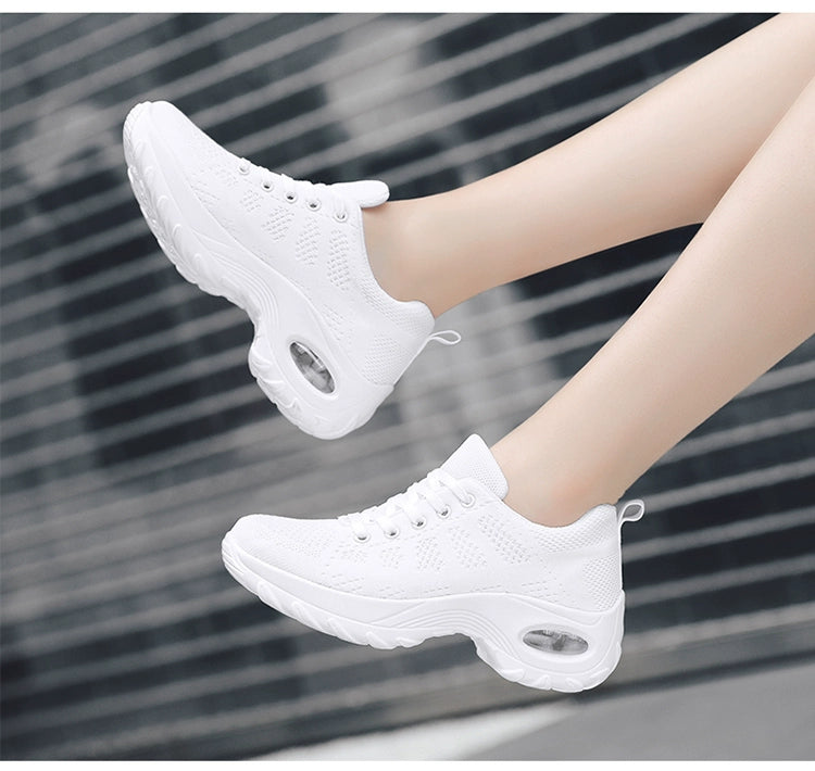 Huaqiang Warrior Women's Shoes White Shoes Lightweight Flats Spring/Summer Mesh Breathable Mat Travel Shoes Dancing Running Sneaker