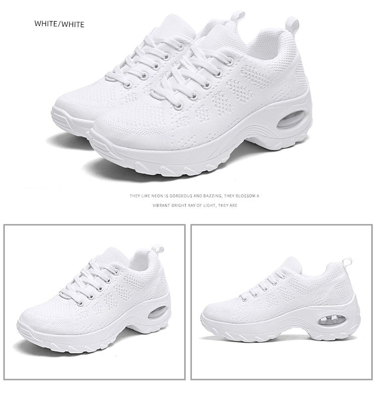 Huaqiang Warrior Women's Shoes White Shoes Lightweight Flats Spring/Summer Mesh Breathable Mat Travel Shoes Dancing Running Sneaker